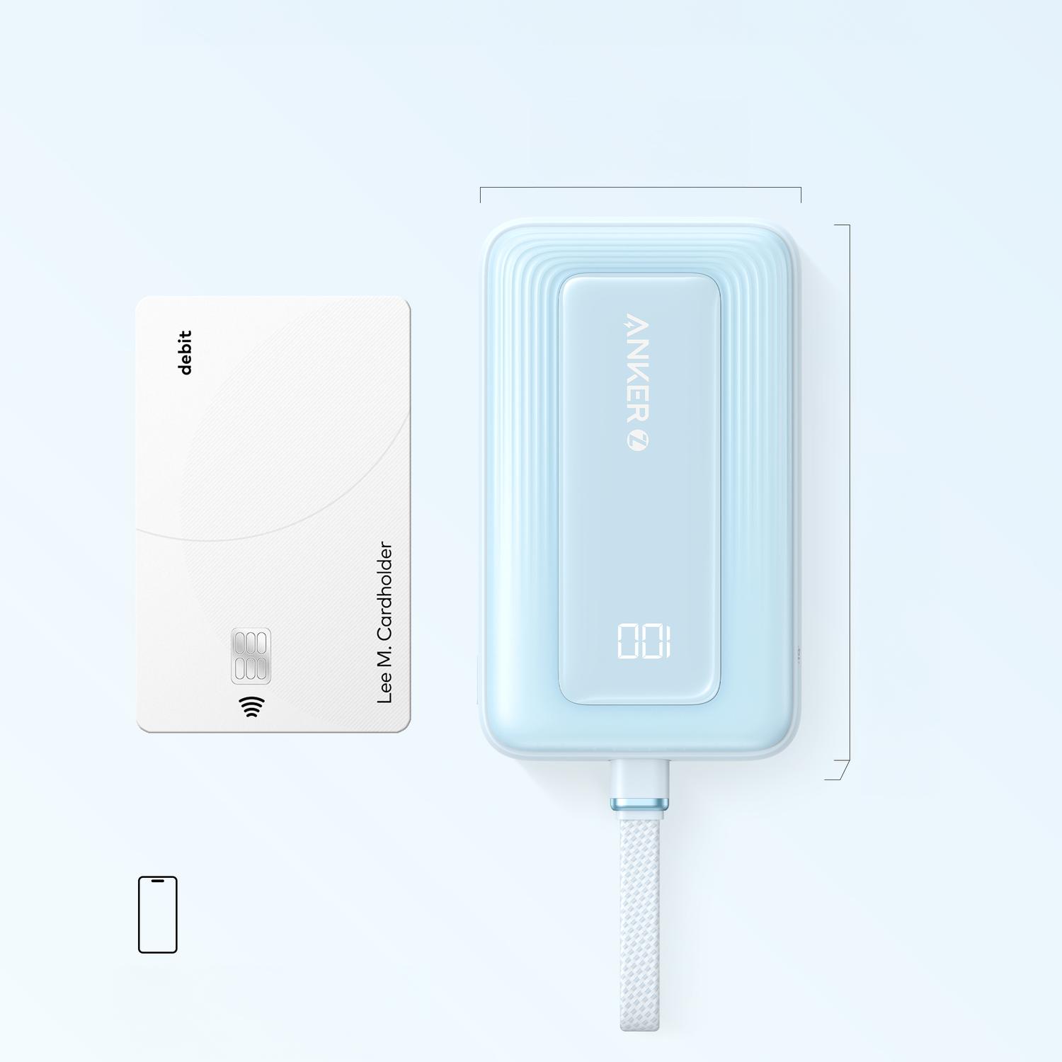Anker Power Bank 10000 mAh 30W Built-In USB-C Kablovi Plava