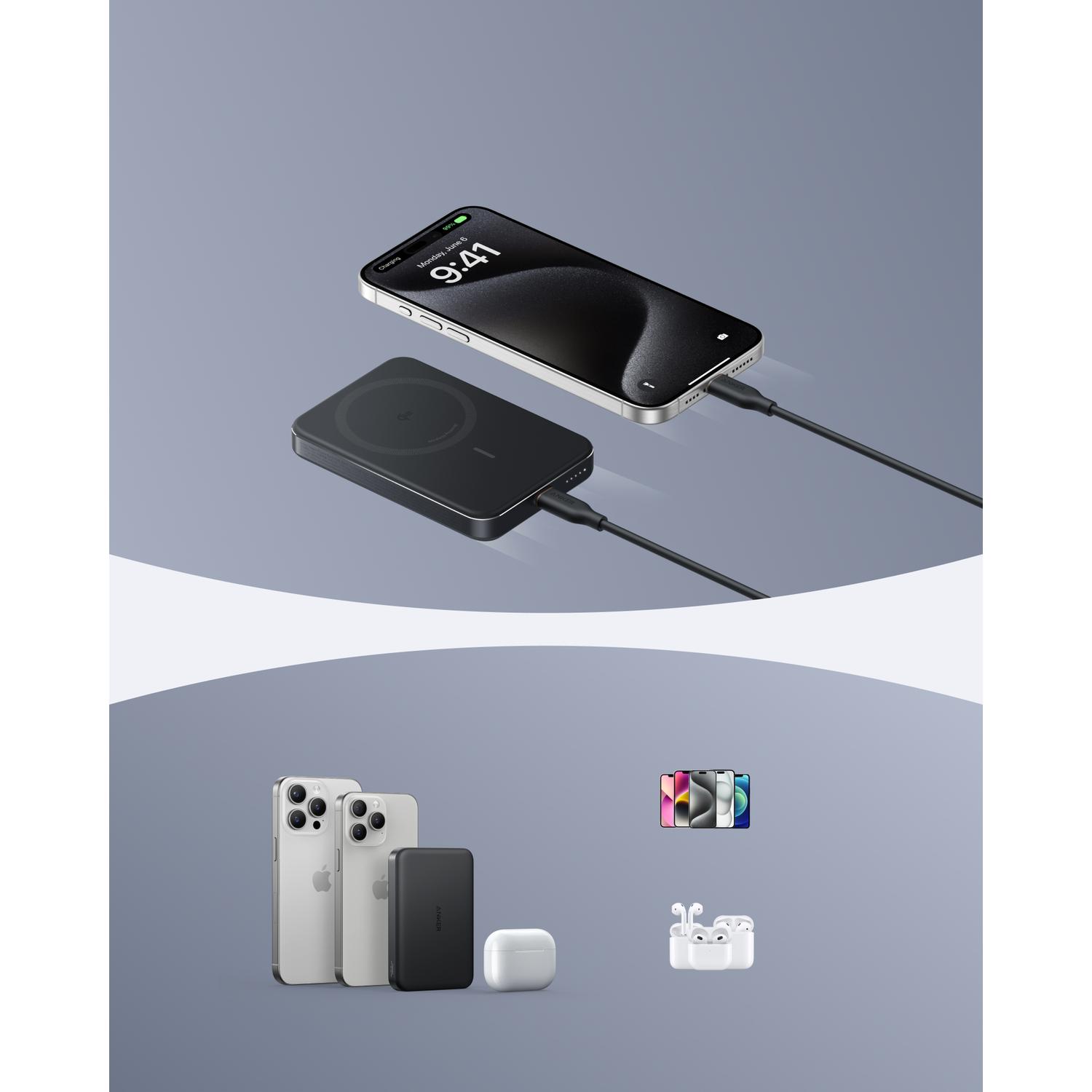 Anker MagGo Power Bank 10000 mAh Magnetic Wireless Crna