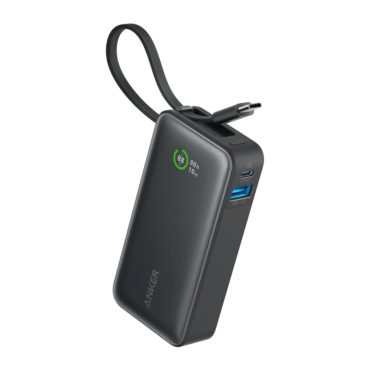Anker Nano Power Bank 30W Built-In USB-C Kablovi Crna