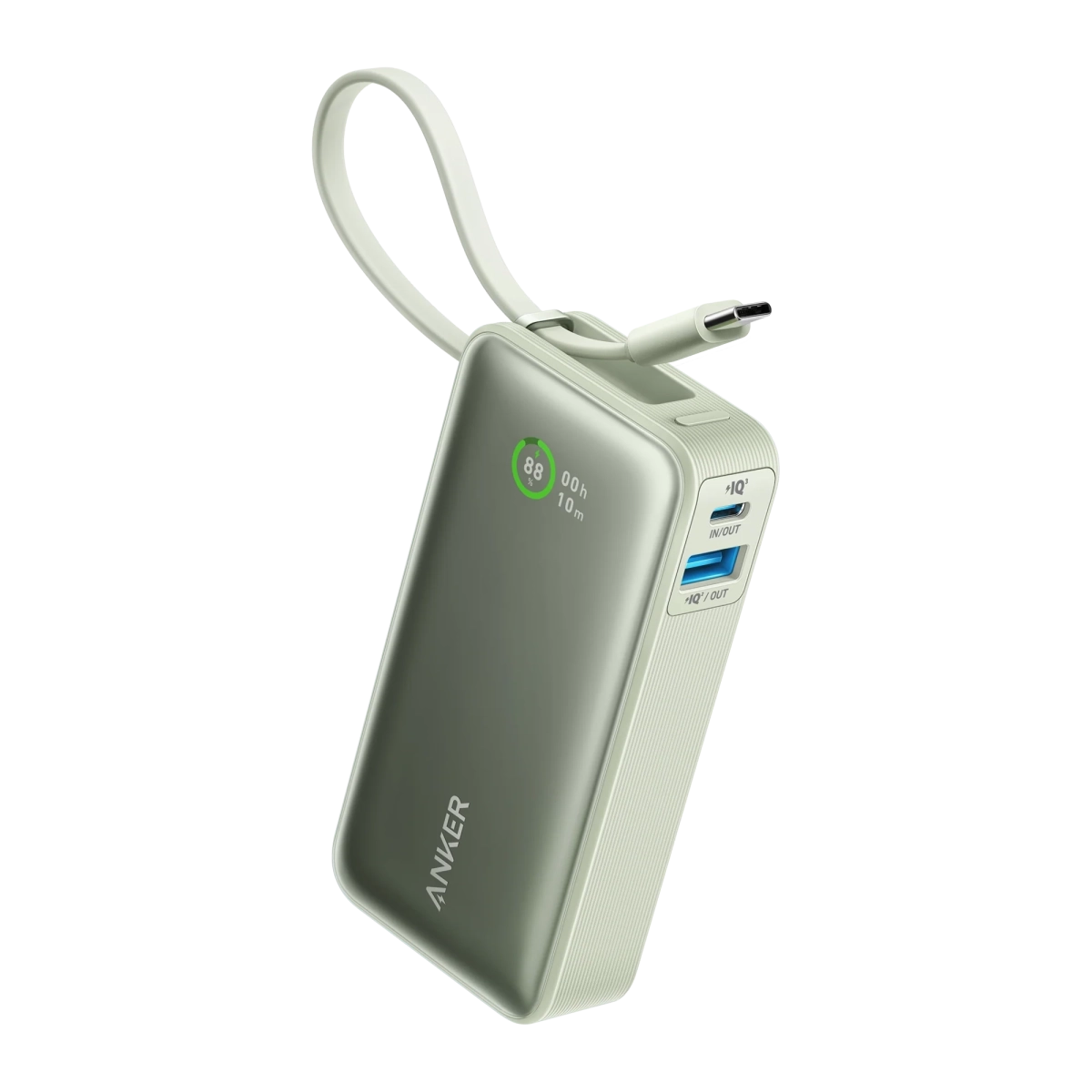 Anker Nano Power Bank 30W Built-In USB-C Kablovi Zelena