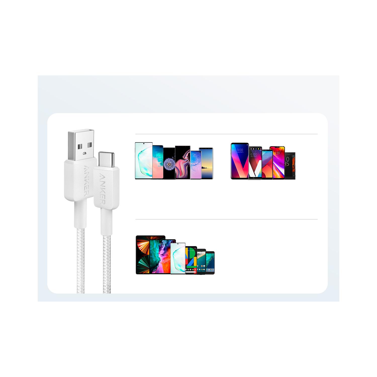 Anker 322 Kabl USB-A na USB-C 3ft Braided Bela
