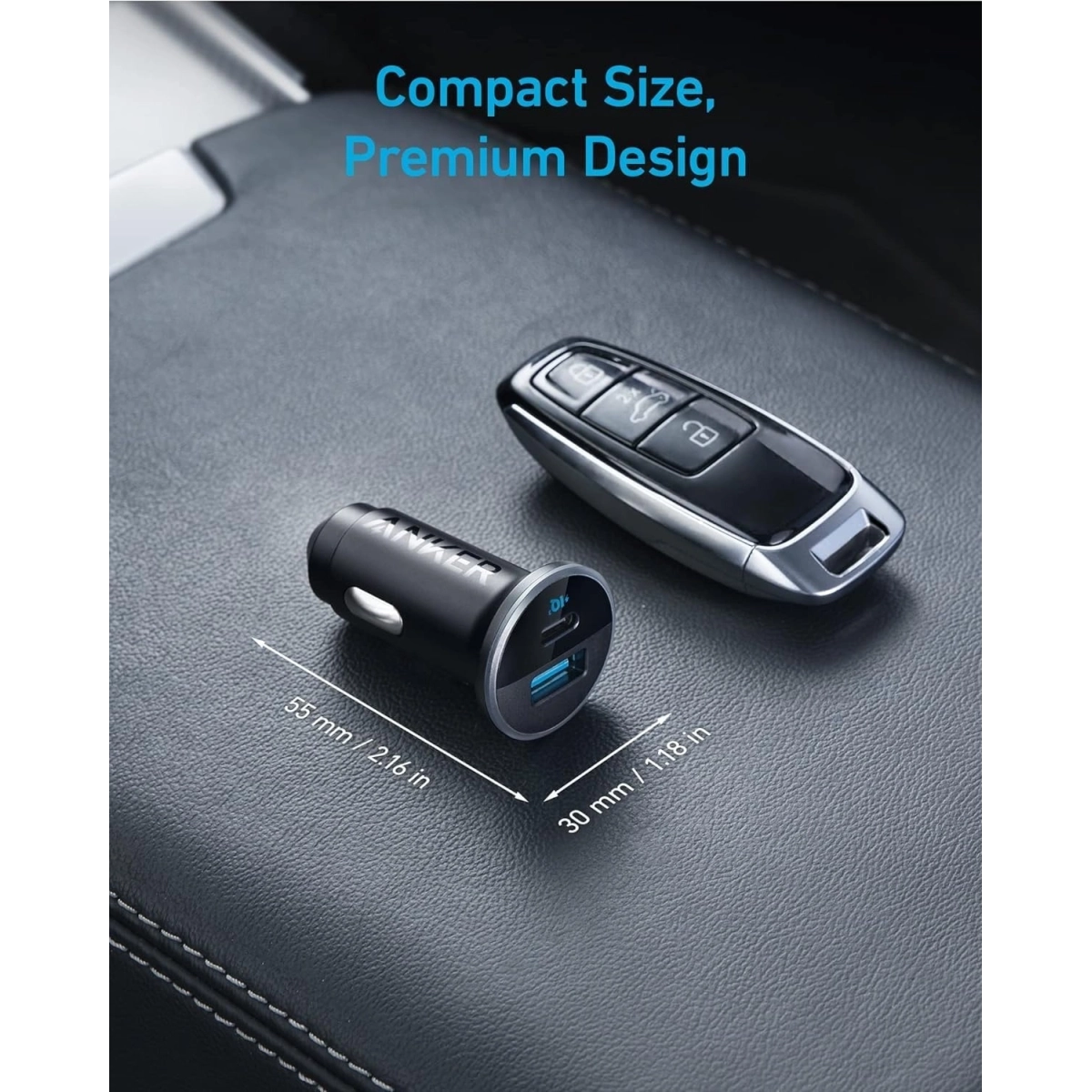 Anker 323 Auto punjač 52.5W Crna