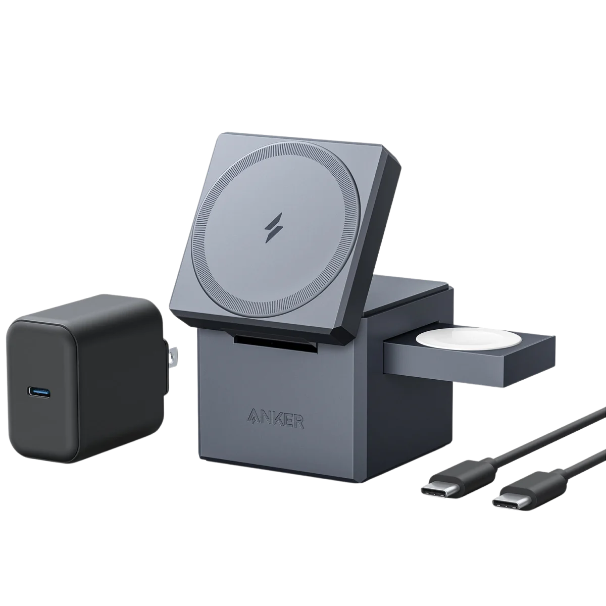 Anker Cube 3-u-1 MagSafe Crna