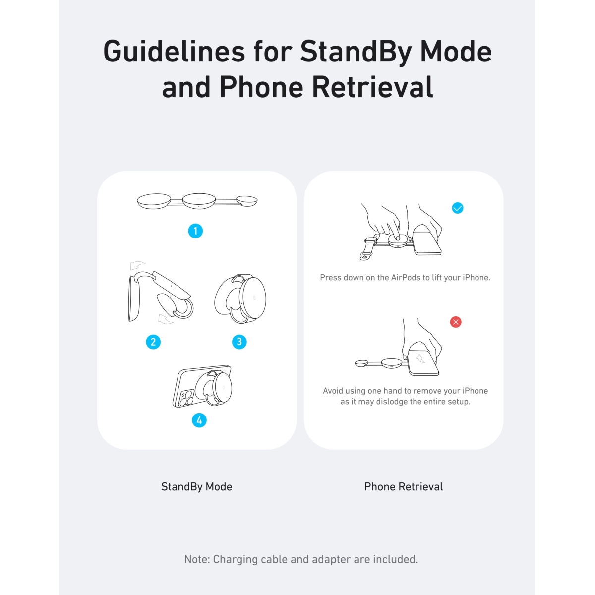 Anker MagGo Bežični punjač 3-u-1 Foldable Pad Crna