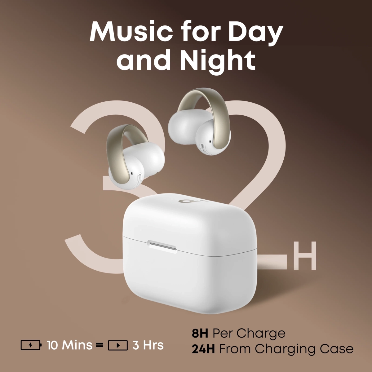 Soundcore AeroClip Open Ear Slušalice Bela