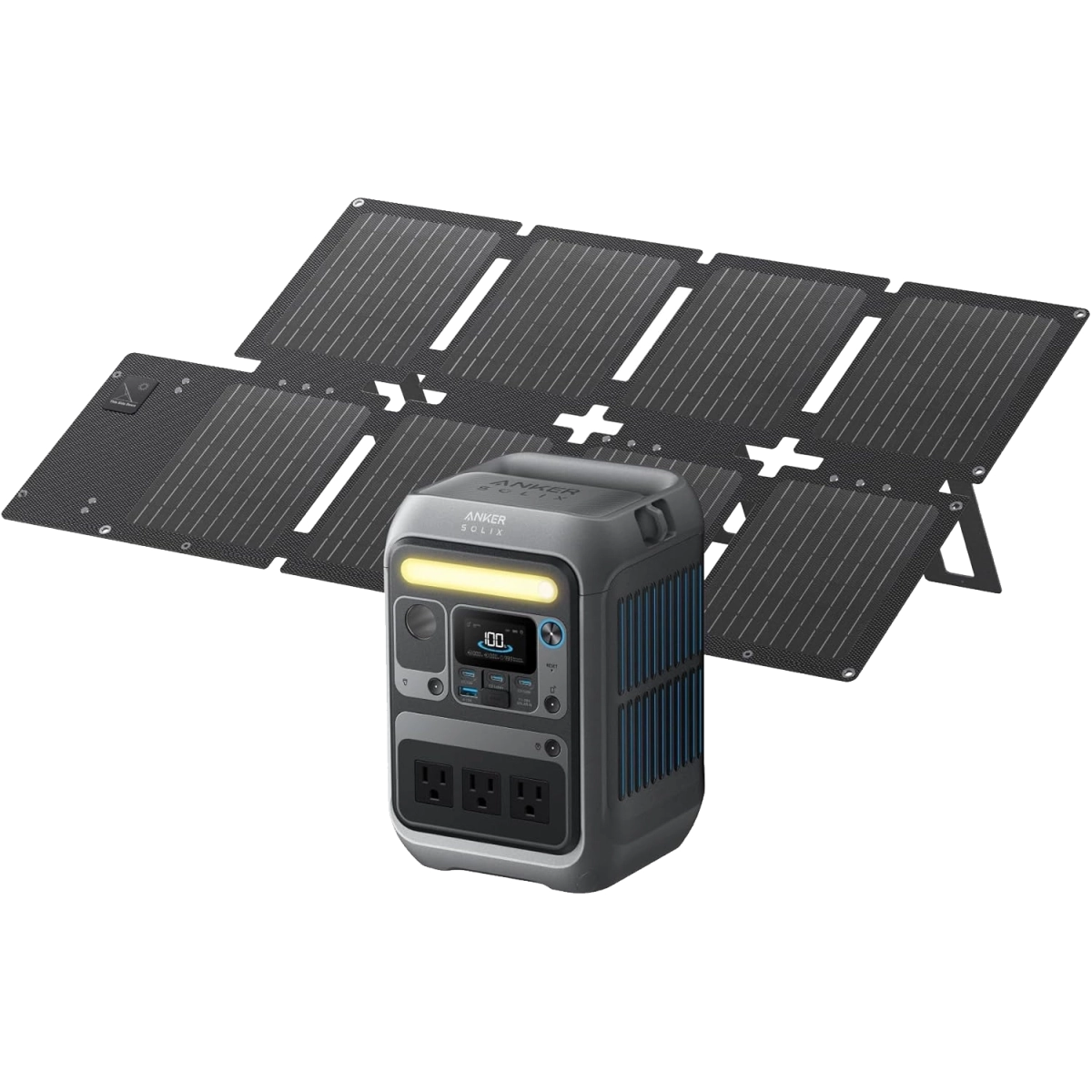 Anker Solix C300X DC + PS60 Portable Solar Panel