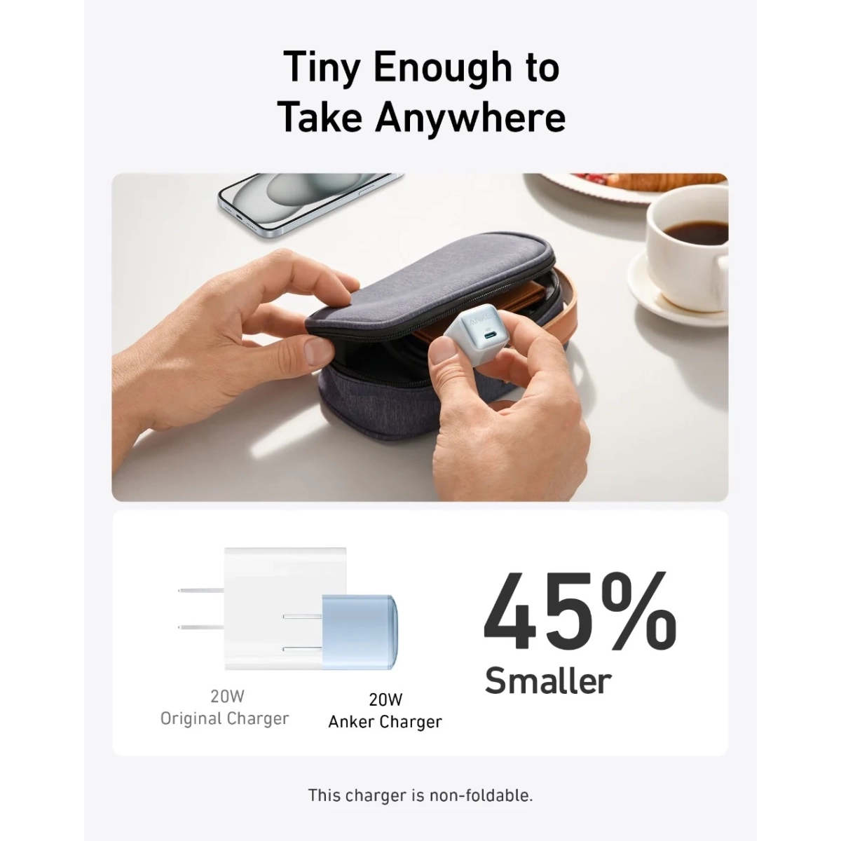 Anker Nano Punjač 45W Bela