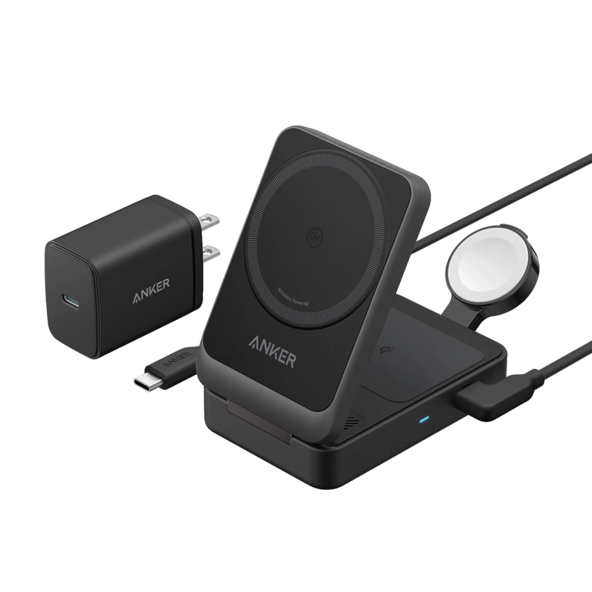 Anker Bežični punjač MagGo 15W Preklopni 3-u-1 Crna Set