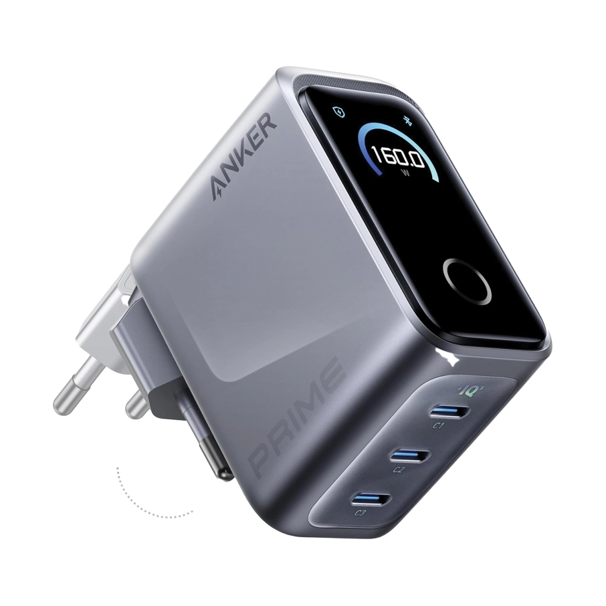 Anker Prime Charger (160W, 3 Ports, Smart Display)